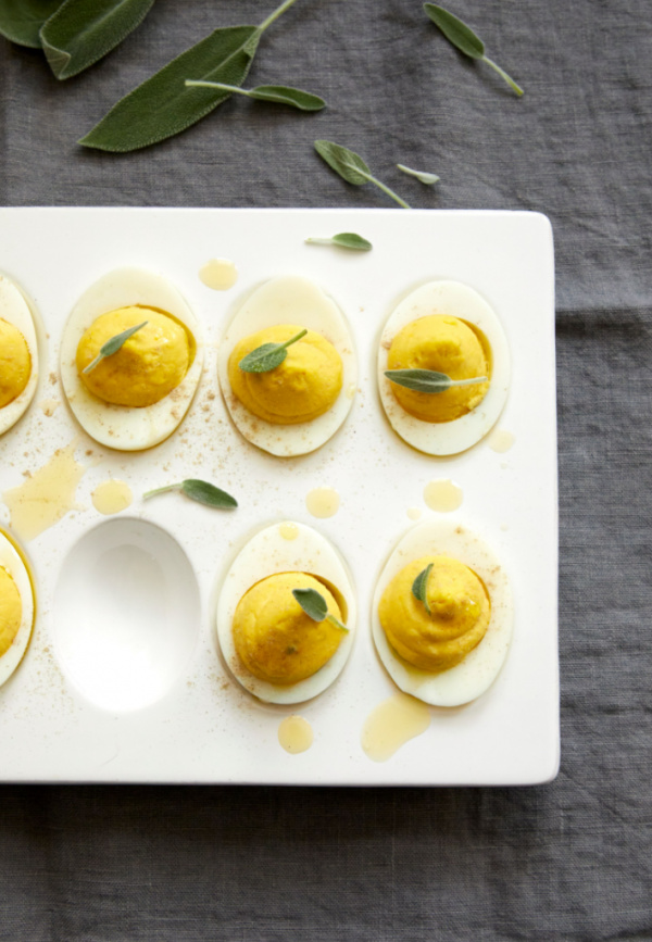 Deviled Eggs with Avocado Oil and Sage